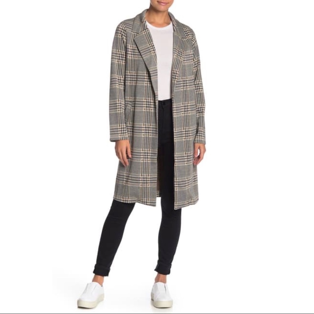MELLODAY
Notch Lapel Long Knit Jacket
